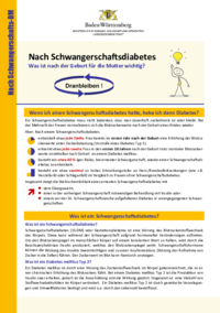 Vorschaubild: Nach Schwangerschaftsdiabetes - Dranbleiben! - Flyer